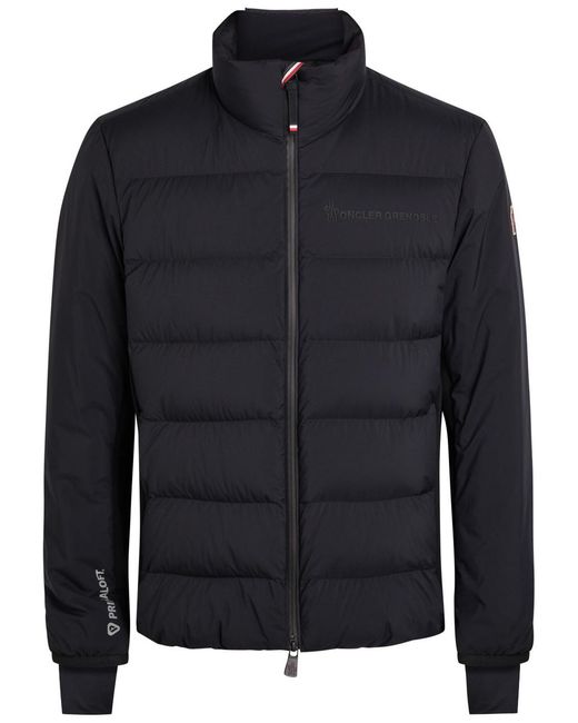 Moncler Blue Arapipe Padded Shell And Stretch-Jersey Jacket for men