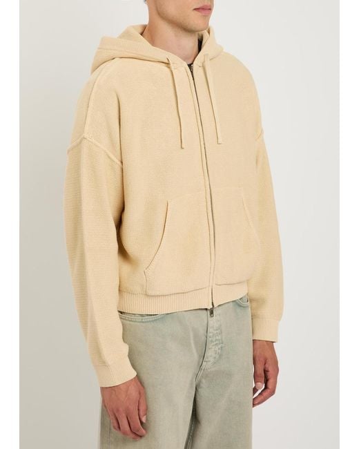 Picante Natural Senna Logo Hooded Zip-Through Cotton-Knit Jumper for men