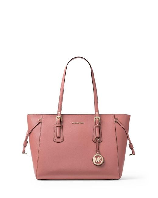 Michael michael kors voyager 2024 medium crossgrain leather tote