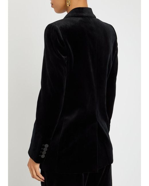 Blazé Milano Black Everyday Double-Breasted Velvet Blazer Uk10