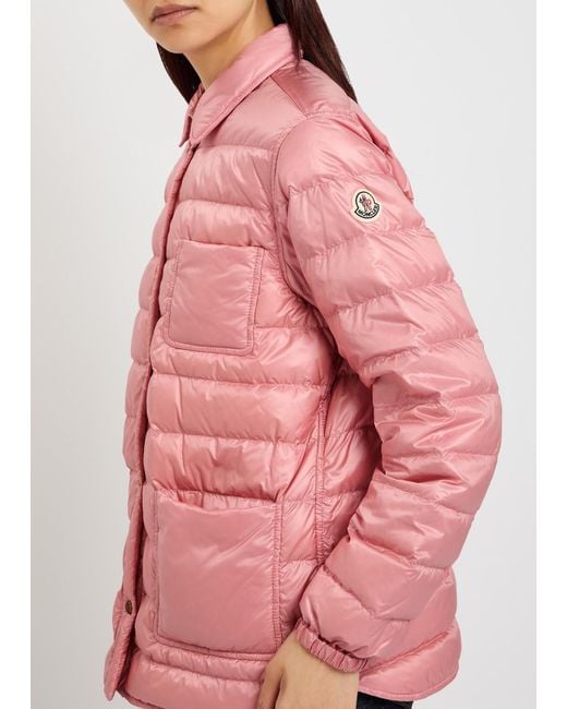Moncler Pink Fouine Quilted Nylon Jacket