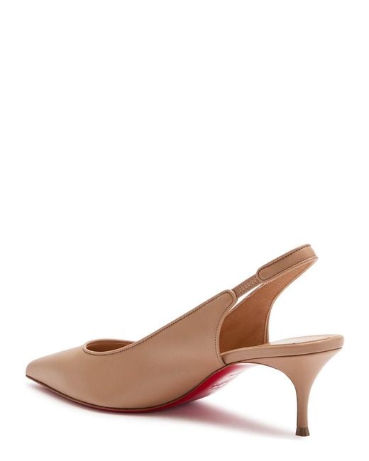 Christian Louboutin Brown Sporty Kate 55 Leather Slingback Pumps