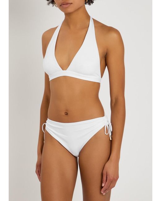 Max Mara White Ariella Halterneck Bikini Top