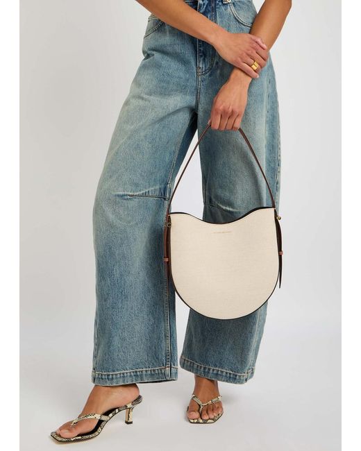 Victoria Beckham Natural Dia Medium Canvas And Leather Shoulder Bag