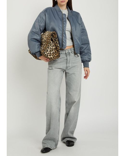 Anine Bing Gray Hugh Wide-Leg Jeans