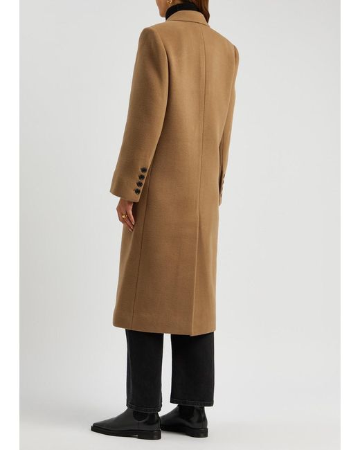 FRAME Natural Double-breasted Wool Coat
