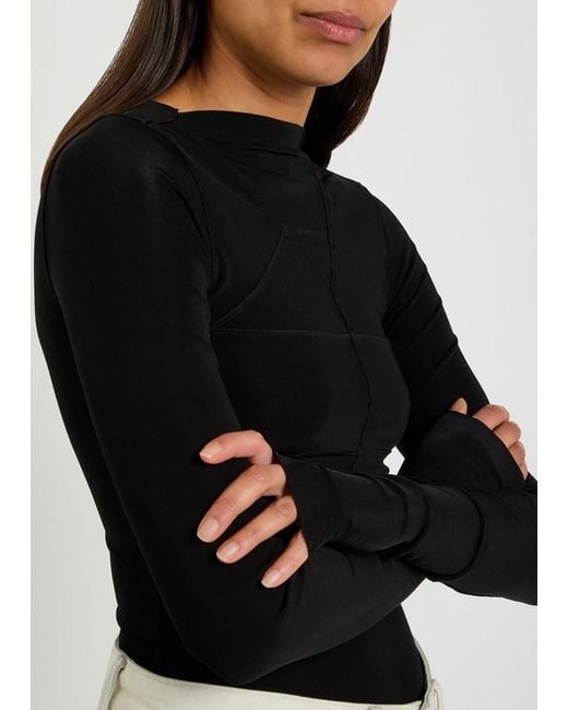 Rick Owens Black Temple Stretch-Jersey Top
