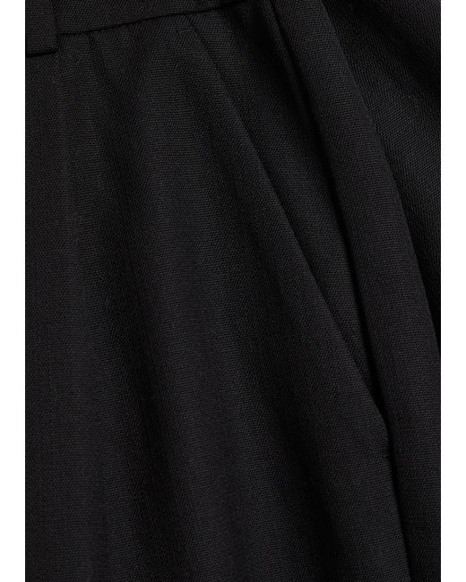 Anine Bing Black Trent Straight-Leg Canvas Trousers