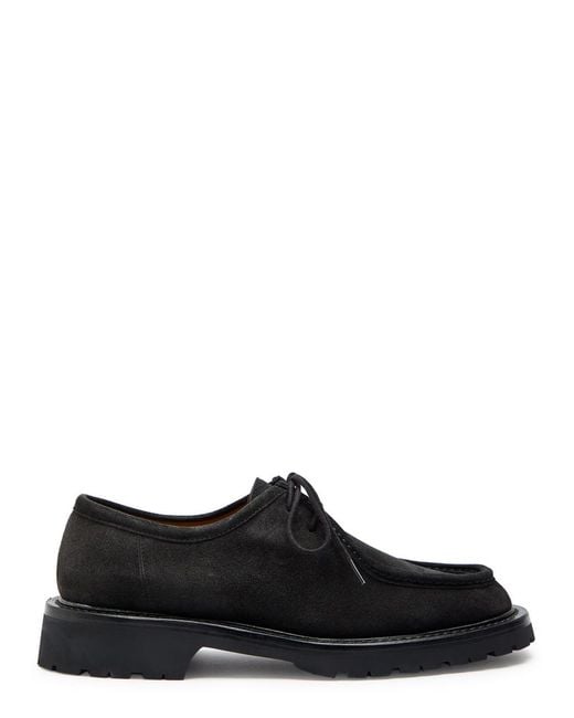 LEGRES Black Suede Derby Shoes