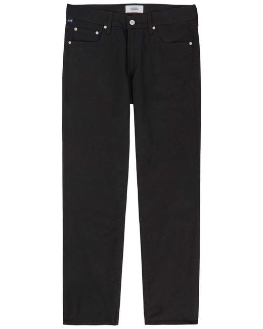 Citizens of Humanity Men's Black Elijah Straight-Leg Cotton-Blend Pants