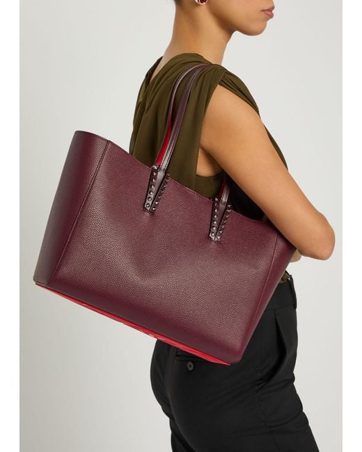 Christian Louboutin Purple Cabata Small Grained Leather Tote Bag