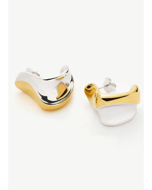 Missoma Metallic Sculptural Molten Medium Hoop Earrings