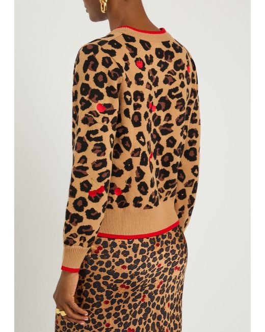 Never Fully Dressed Brown Cherry Embroidered Knit Cardigan