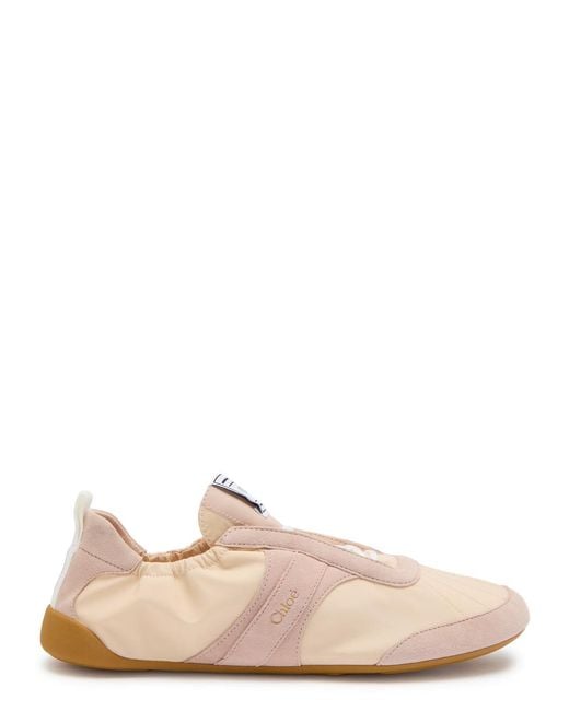 Chloé Pink Kick Panelled Nylon Sneakers