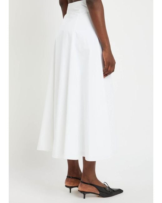 Jacquemus White La Triangle Cotton Midi Skirt