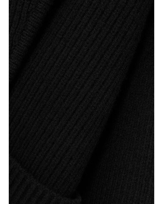 Totême  Black Totême Ribbed Wool-blend Coat