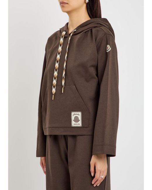 Moncler Brown Hooded Cotton-Blend Sweatshirt
