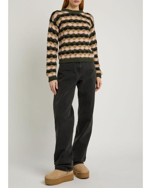 Moncler Black Striped Wool-Blend Jumper