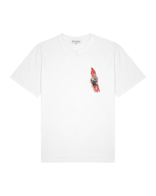 J.W. Anderson White Gnome Printed Cotton T-shirt for men