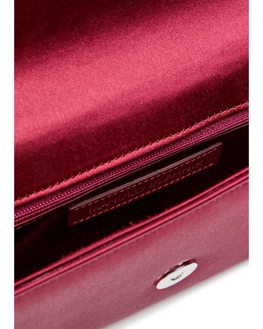 Manolo Blahnik Red Gothisi Embellished Satin Clutch