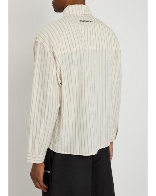 MKI Miyuki-Zoku White Box Dress Striped Seersucker Shirt for men