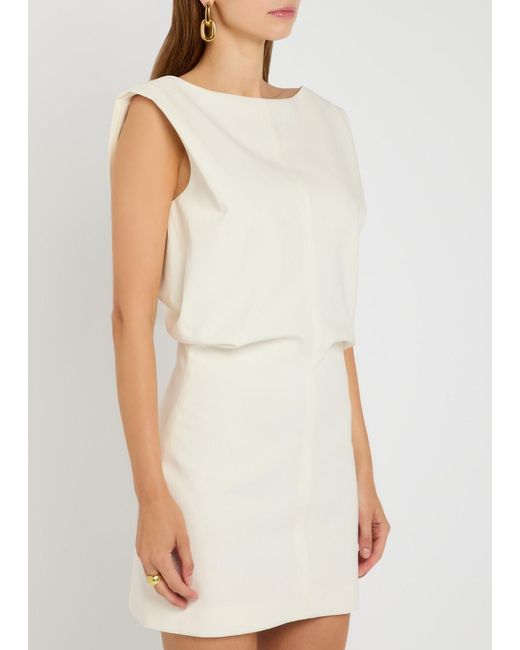 Khaite Natural Toma Sculpted Cotton-Canvas Mini Dress