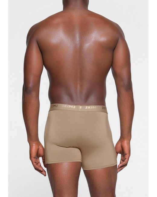 Skims Brown Stretch-Cotton Boxer Briefs for men