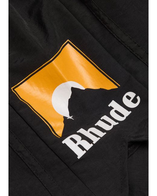 Rhude Black Moonlight Printed Shell Shorts for men