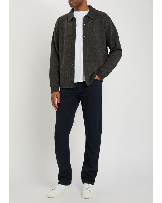 FRAME Black Brushed Wool And Yak-Blend Overshirt for men