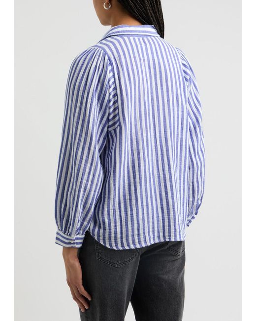 Rails Blue Lo Striped Cotton Shirt