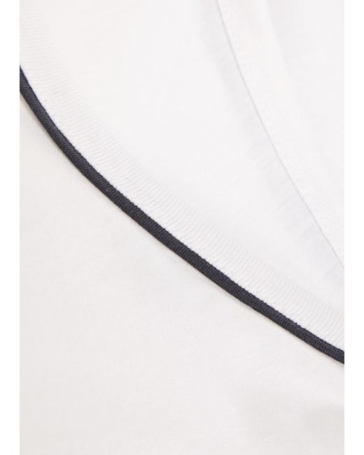 FRAME Black The Ringer Pipe-Trim Cotton Tank Top