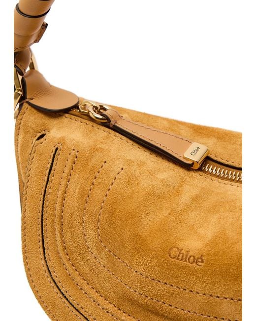 Chloé Brown Marcie Small Suede Shoulder Bag