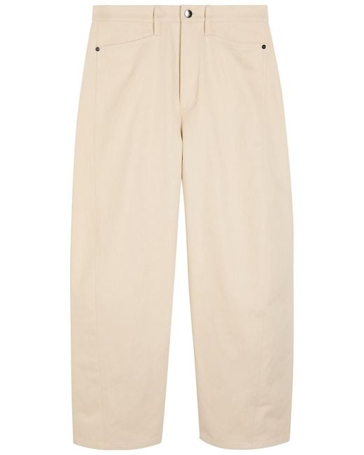 Maria McManus Natural Bow Crop Barrel-Leg Jeans