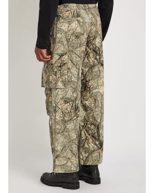 BBCICECREAM Natural Camouflage Wide-Leg Cotton Cargo Trousers for men