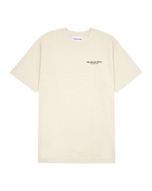 MKI Miyuki-Zoku White Design Studio Logo Cotton T-shirt for men