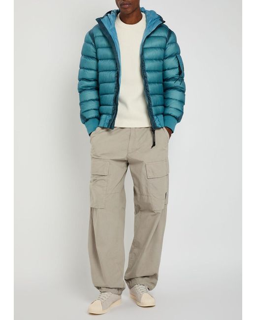 C P Company Natural Microreps Cotton Cargo Trousers for men