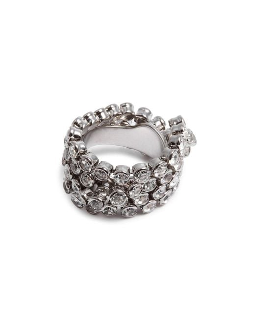 Dries Van Noten Gray Crystal-Embellished Ring