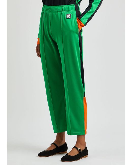 Wales Bonner Commune Logo Jersey Track Pants in Green | Lyst