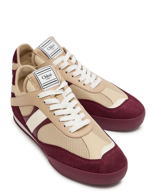 Chloé Brown Kick Panelled Mesh Sneakers