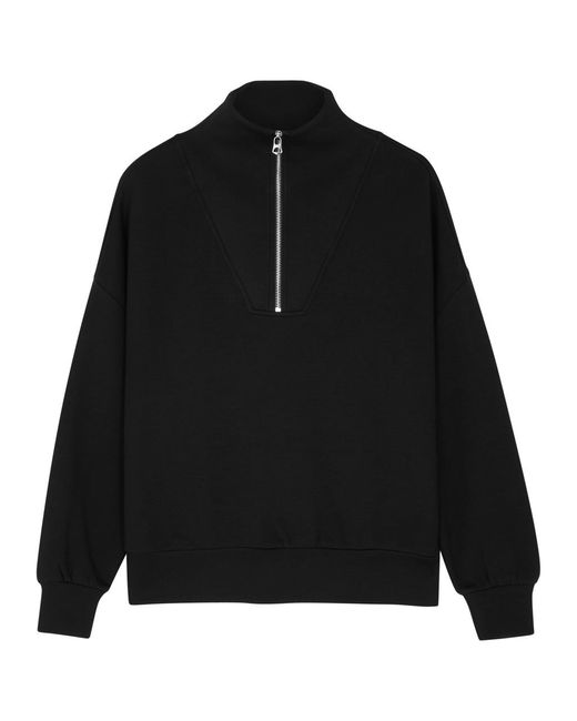 Varley Black Hawley Half-Zip Stretch-Jersey Sweatshirt