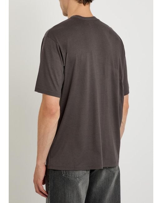 Ssstein Gray Oversized Wool T-Shirt for men