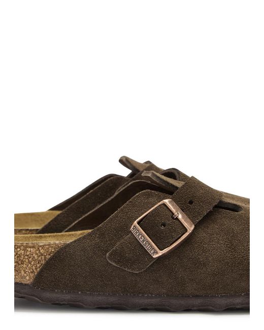 Birkenstock Brown Boston Suede Clogs