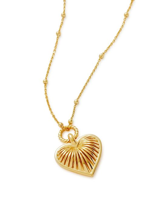 Missoma Metallic Ridge Heart 18kt -plated Necklace