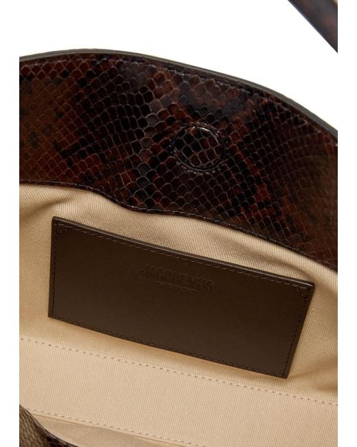 Jacquemus Brown Le Calisson Crocodile-Effect Leather Shoulder Bag