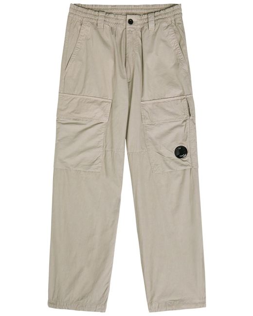 C P Company Natural Microreps Cotton Cargo Trousers for men