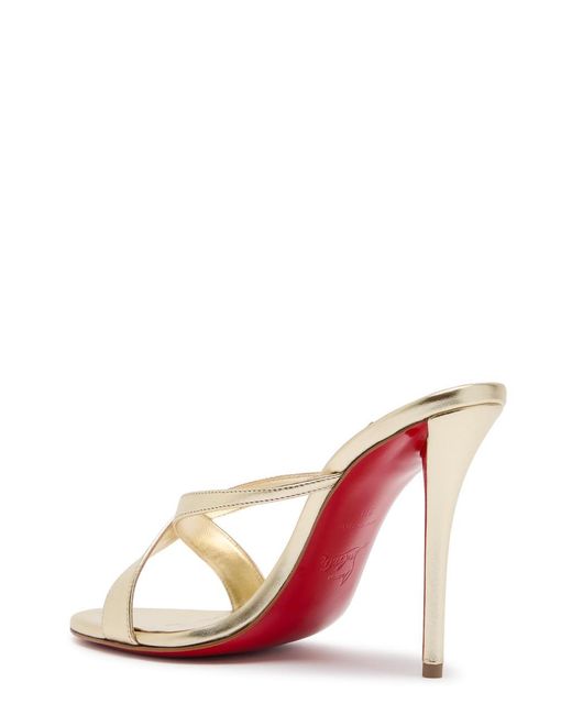 Christian Louboutin Mulazee Cross 100 Metallic Leather Sandals