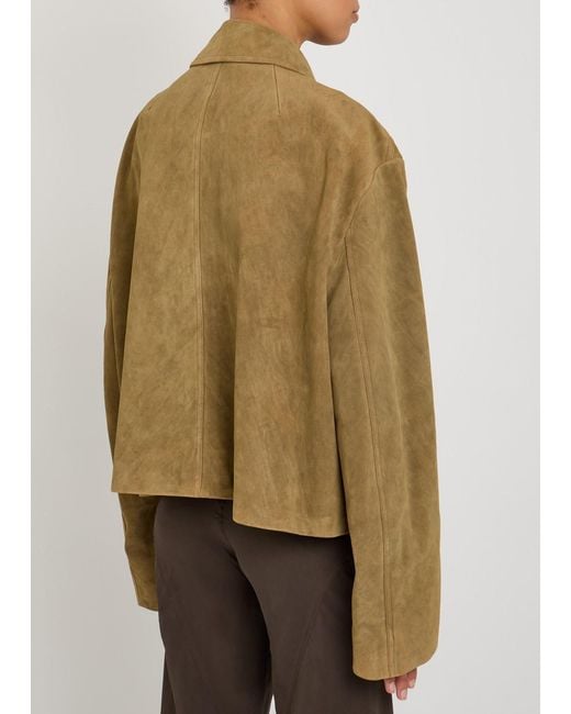 Rick Owens Green Heizer Suede Jacket