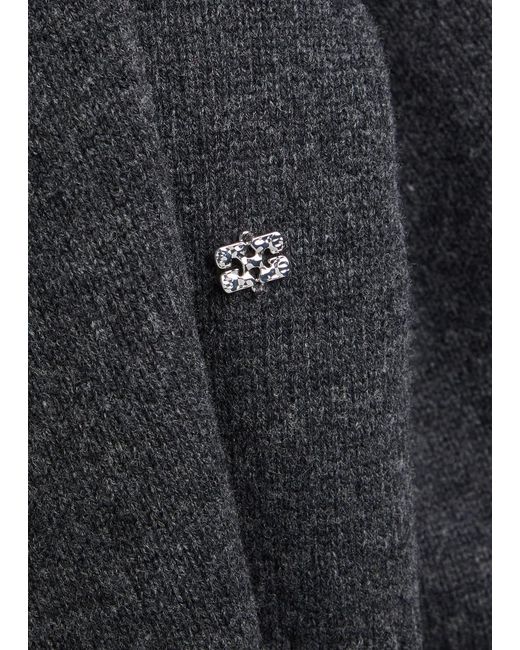 Ganni Gray Turtle-Neck Wool Jumper