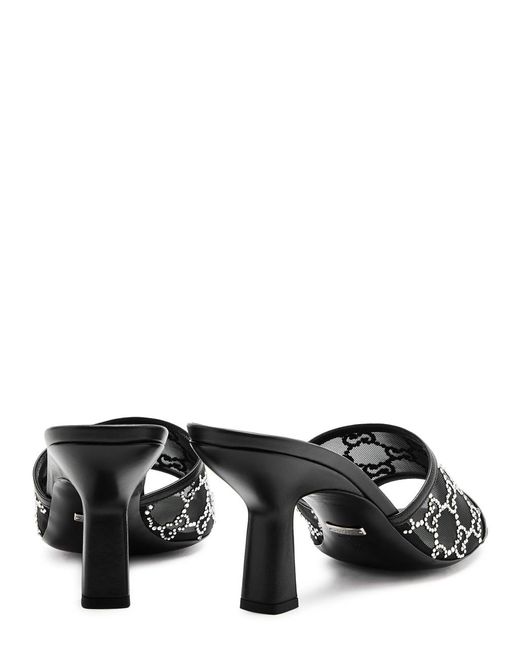 Gucci Black Tom 90 gg-embellished Leather Mules