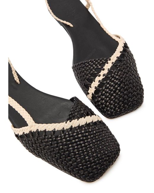 Hereu White Rondaia Woven Leather Sandals